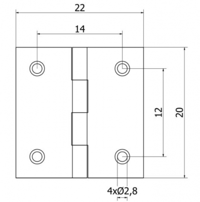 ZAWIAS SPLATANY 20 mm - 10 szt.