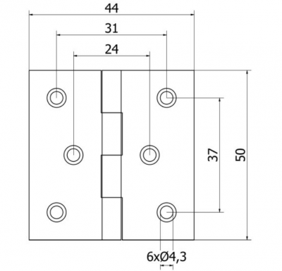 ZAWIAS SPLATANY 50 mm - 10 szt.