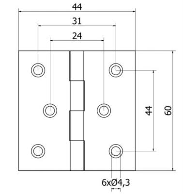 ZAWIAS SPLATANY 60 mm - 10 szt.