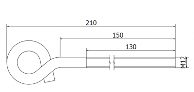 HAK HUŚTAWKOWY OCYNKOWANY M12 x 210