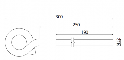 HAK HUŚTAWKOWY OCYNKOWANY M12 x 300