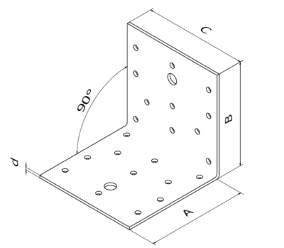 KĄTOWNIK ŁĄCZNIKOWY 25 x 25 x 25 mm