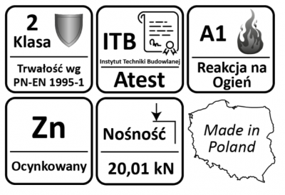 ŁĄCZNIK KROKWIOWY 170 mm LEWY