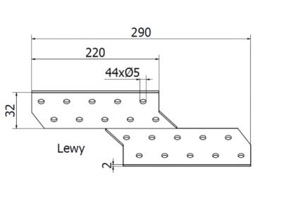 ŁĄCZNIK KROKWIOWY 290 mm LEWY