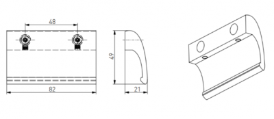 POCHWYT BALKONOWY ALUMINIOWY DE LUX ANODA -F1 MAT