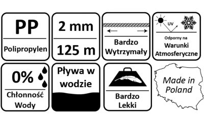 SZNUREK PAKOWY POLIPROPYLENOWY 0,25 kg / 125 m