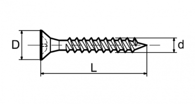 WKRĘTY DO DREWNA UTWARDZANE 2.5 x 10 mm - 1 kg