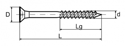 WKRĘTY DO DREWNA UTWARDZANE 3.5 x 45 mm - 1 kg