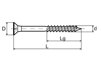 WKRĘTY DO DREWNA UTWARDZANE 4 x 80 mm - 1 kg