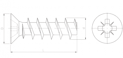 WKRĘT EURO Z ŁBEM STOŻKOWYM 5.0 x 16 mm