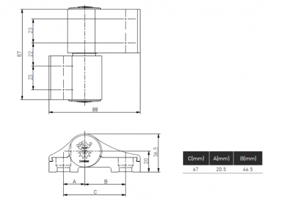 ZAWIAS DRZWIOWY JOCKER DO ALUMINIUM DWUSKRZYDŁOWY 160 kg 67 mm F6 Inox