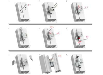 ZAWIAS DRZWIOWY JOCKER DO ALUMINIUM DWUSKRZYDŁOWY 160 kg 67 mm SATIN