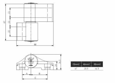 ZAWIAS DRZWIOWY JOCKER DO ALUMINIUM DWUSKRZYDŁOWY 160 kg 67 mm ZŁOTY DĄB