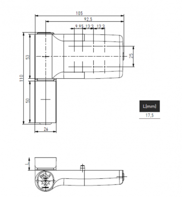 ZAWIAS DRZWIOWY JOCKER DO PCV 120 kg 17.5 mm ANTRACYT