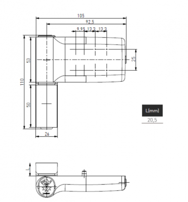 ZAWIAS DRZWIOWY JOCKER DO PCV 120 kg 20.5 mm ANTRACYT