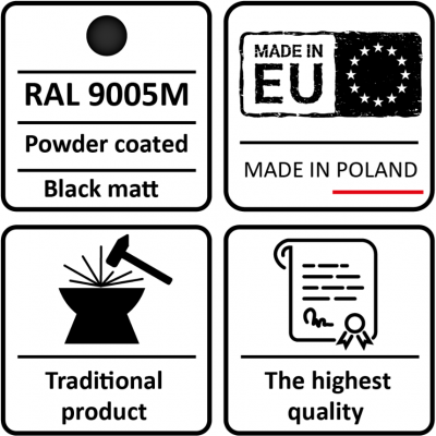 ZAWIAS KĄTOWY 300 CZARNY - 8 ELEMENTÓW