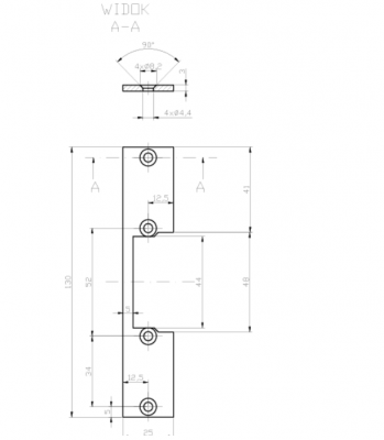 BLACHA PŁASKA ELEKTROZACZEPU 130 x 25 x 3 mm NIERDZEWNA