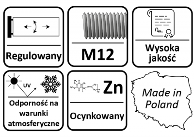 ZAWIAS REGULOWANY M12 DO SPAWANIA