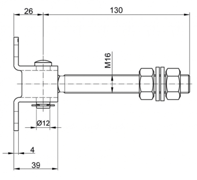 ZAWIAS REGULOWANY M16 L-130 GIĘTY