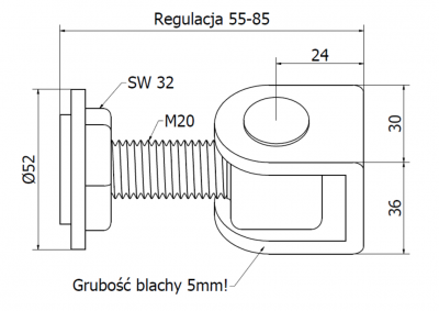 ZAWIAS REGULOWANY M20 DO SPAWANIA