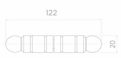 ZAWIAS TOCZONY Z KULKĄ Ø24 x 122 mm OZDOBNY