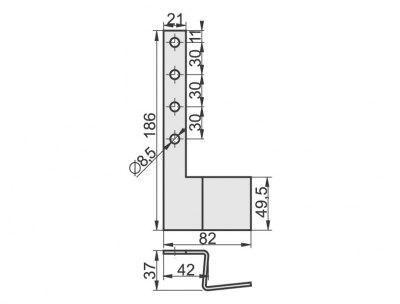 ODCIĄG SPRĘŻYNY STANDARD PRAWY 3 MM