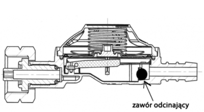 REDUKTOR DO BUTLI PROPAN-BUTAN Z ZAWOREM BEZPIECZEŃSTWA