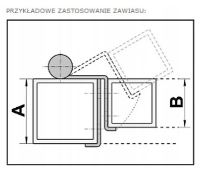 ZAWIAS GARAŻOWY GRUBY DO BRAM UCHYLNYCH 50x40 LEWY