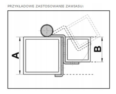 ZAWIAS GARAŻOWY GRUBY DO BRAM UCHYLNYCH 50x40 PRAWY