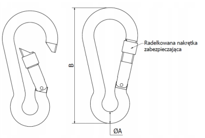 KARABIŃCZYK NIERDZEWNY Z ZABEZPIECZENIEM 10 x 100 mm