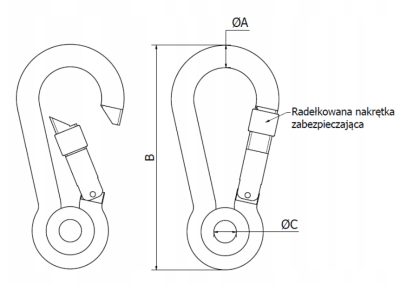 KARABIŃCZYK NIERDZEWNY Z ZABEZPIECZENIEM 8 x 80 mm