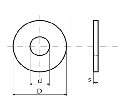 PODKŁADKA NIERDZEWNA SZEROKA 5.3 mm M5 100 szt.