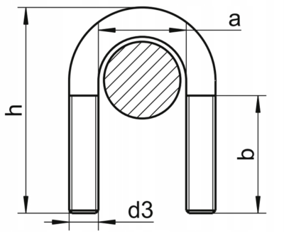 ŚRUBA NIERDZEWNA TYP U M10 x 23 mm RURA 1/2