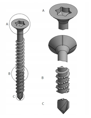 WKRĘTY NIERDZEWNE SAMOWIERCĄCE TORX 4.0 x 30 mm 200 szt.