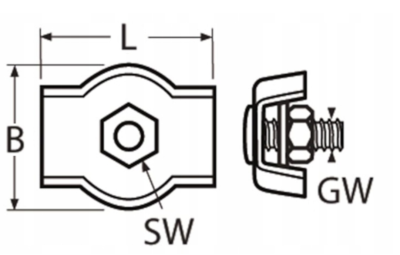 ZACISK DO LINY SIODEŁKOWY NIERDZEWNY PODWÓJNY 6 mm