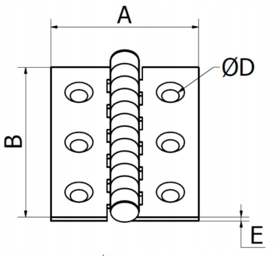 ZAWIAS DRZWIOWY NIERDZEWNY ŁOŻYSKOWANY 102 x 76 x 3 mm