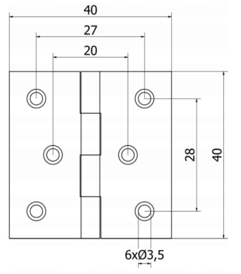 ZAWIAS SPLATANY MEBLOWY NIERDZEWNY 40 x 40 mm