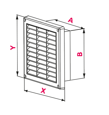 KRATKA WENTYLACYJNA AWENTA 140 x 210 mm Z ŻALUZJĄ