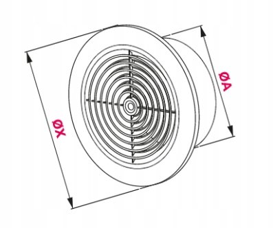 KRATKA WENTYLACYJNA SUFITOWA Ø150