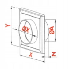 KRATKA WENTYLACYJNA OKAPOWA 140 x 140 mm