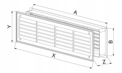 KRATKA WENTYLACYJNA DRZWIOWA 115 x 430 mm BRĄZOWA