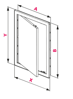 DRZWICZKI REWIZYJNE PLASTIKOWE 450 x 450 mm Z ZAMKIEM