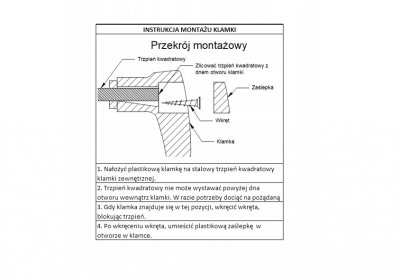 KLAMKA GARAŻOWA Z SZYLDEM METALOWYM 60/41×147