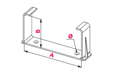 UCHWYT KANAŁU PŁASKIEGO 55 x 110 mm