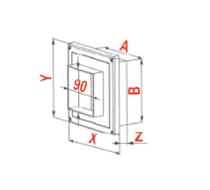 KRATKA WENTYLACYJNA OKAPOWA 140 x 140 / 90 x 90 mm