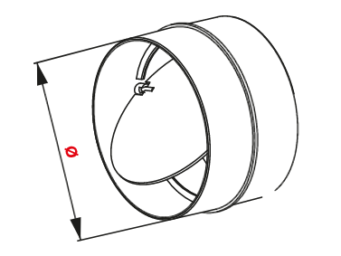 ŁĄCZNIK KANAŁU OKRĄGŁEGO Z ZAWOREM ZWROTNYM fi 125