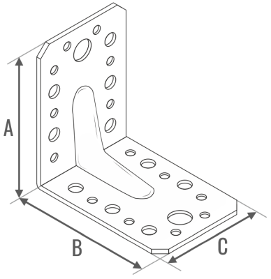 KĄTOWNIK Z PRZETŁOCZENIEM LEKKI 90x90x65x2.0