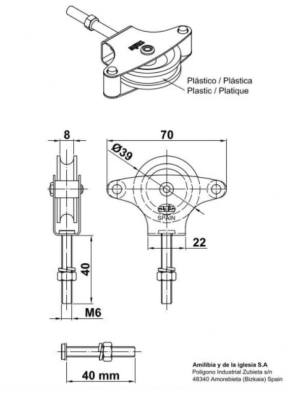 BLOCZEK DO LINEK AMIG PLASTIKOWY 1 - 40 MOD.1