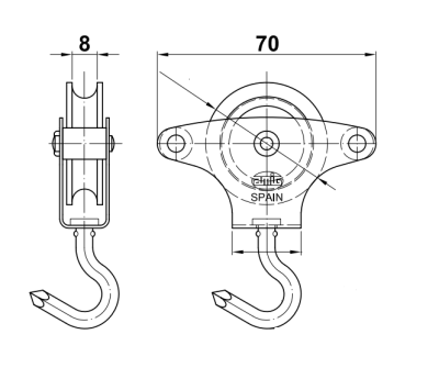 BLOCZEK DO LINEK METALOWY 2-40 MOD.3