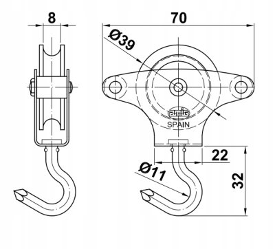 BLOCZEK DO LINEK HAK METALOWY MODEL 6